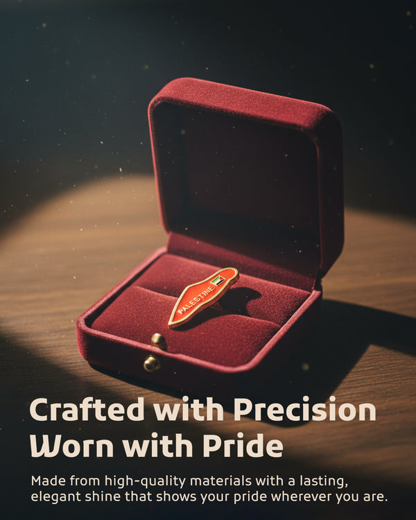 Palestine Map With Flag Palestine Red Color Lapel Pin A300047