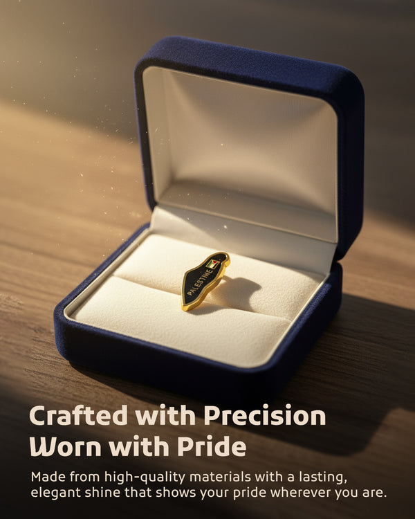 Palestine Flag In Map Palestine Black Color Lapel Pin A300048