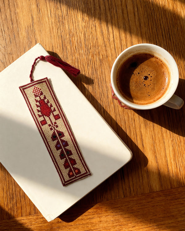 Embroidered Fabric Bookmark (Palestinian Tatreez) 16x5 cm