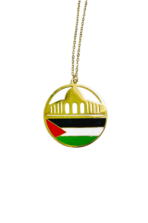 Al-Aqsa's Jerusalem Golden Necklace - A Symbol of Eternal Faith and Heritage Unisex Necklace 44 Cm J300018