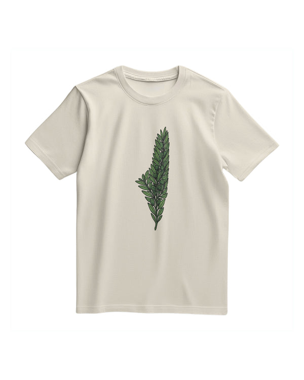 Short Sleeve Olive Branch And Palestine Map Digital Printed Unisex Palestine T-Shirt S - 2Xl T300026