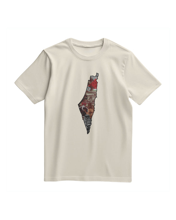 Unisex Short Sleeve Palestine Map Collage Printed T-Shirt S - 2Xl T300033