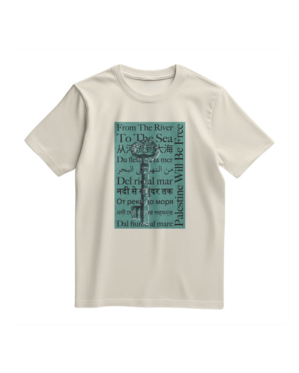 Unisex Short Sleeve Return Key And Multilingual River To Sea Slogan T-Shirt S - 2Xl T300027