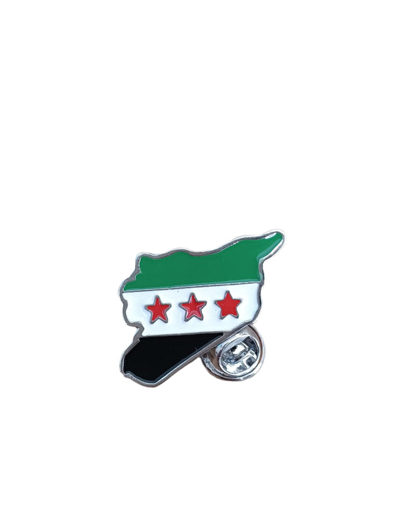 Syria Map With New Flag Map Shape Unisex Lapel Pin Badge 29 Mm A300028