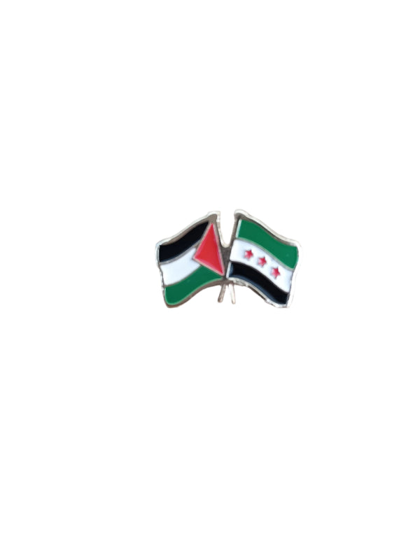 Syrian And Palestinian Flags Symbol Gold Color Custom Design Unisex Lapel Pin A300031