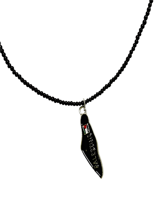 Necklace with a pendant on a white background