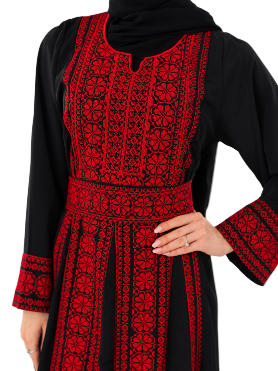 Zaytoon Women's Thobe Dress with Traditional Palestinian Embroidery Zaytoon Gift Zaytoon Women's Thobe Dress with Traditional Palestinian Embroidery Zaytoon Gift