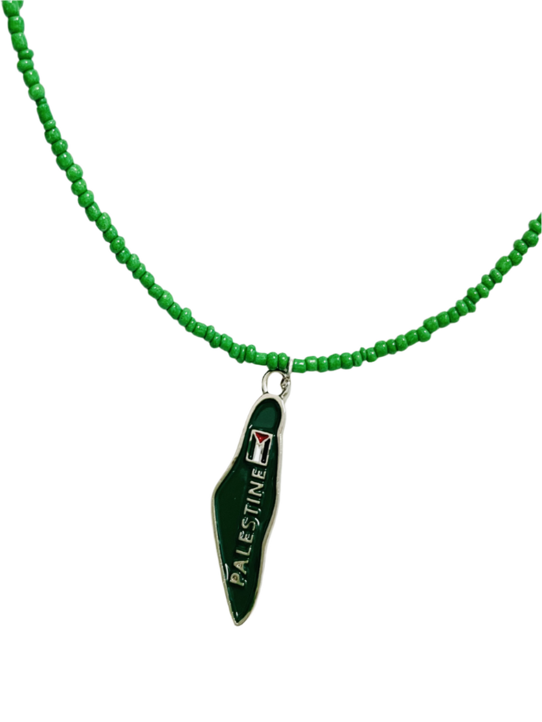 Add a touch of authenticity and beauty to your look with this unique necklace inspired by the green land of Palestine. 