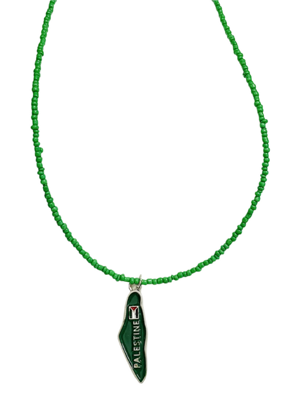 Add a touch of authenticity and beauty to your look with this unique necklace inspired by the green land of Palestine. 