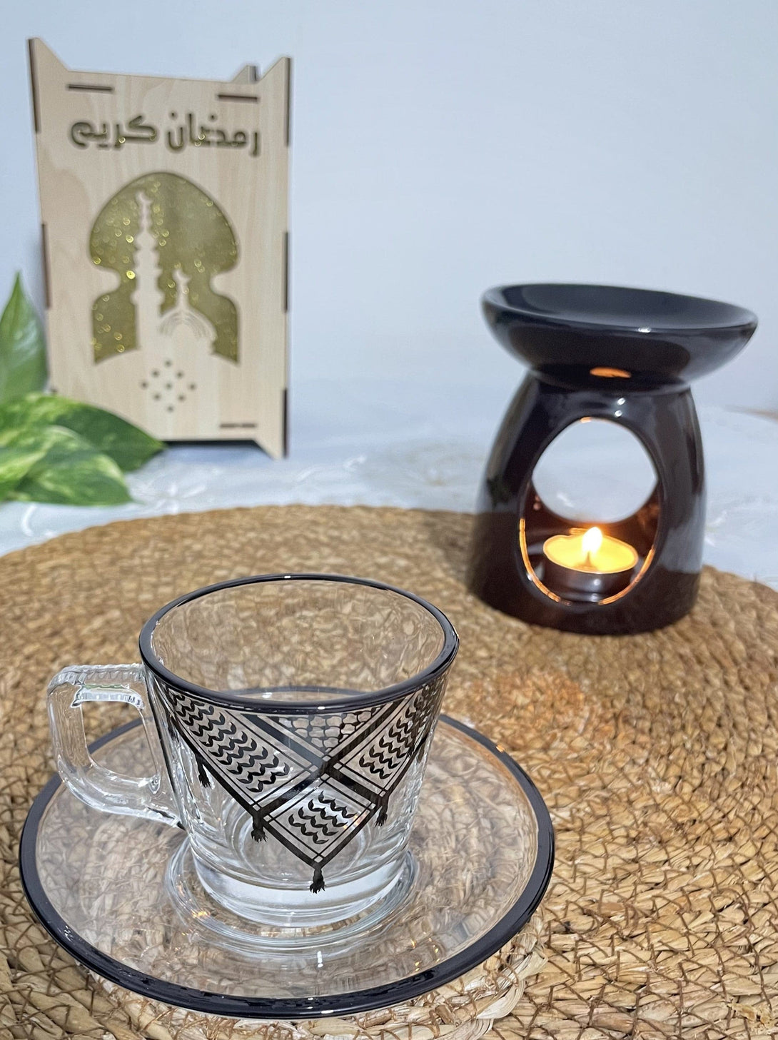 Indulge in a luxurious Turkish coffee experience with this elegant cup set, combining the authenticity of Palestinian heritage with beautiful design.