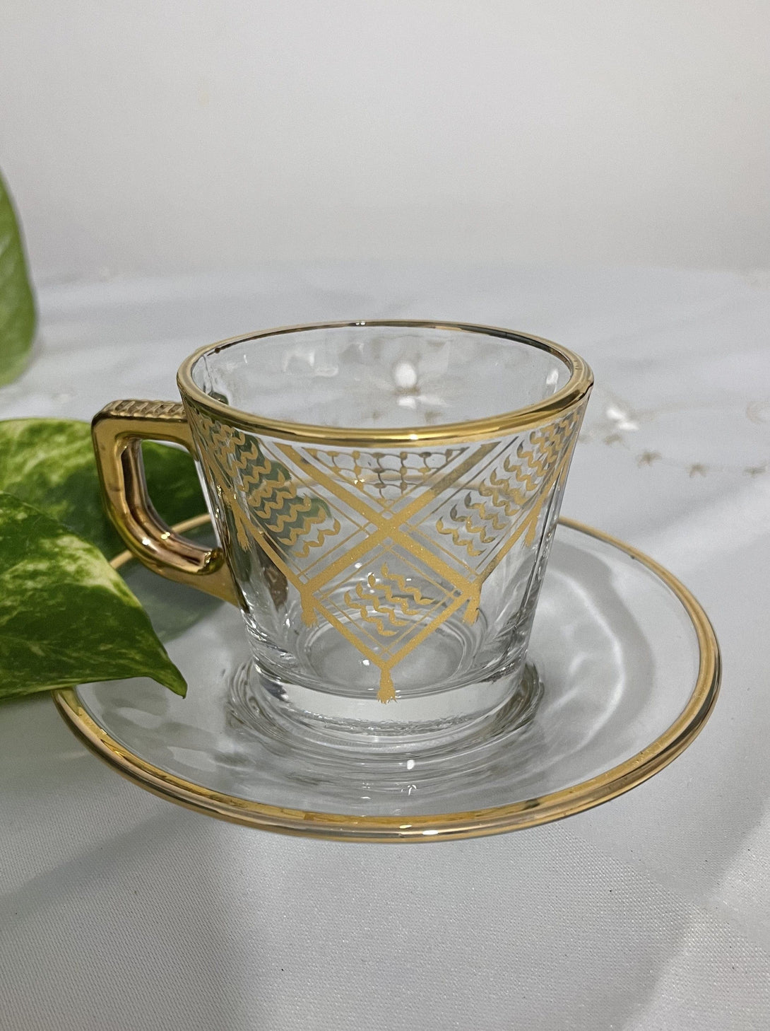 Indulge in a luxurious Turkish coffee experience with this elegant cup set, combining the authenticity of Palestinian heritage with beautiful design.
