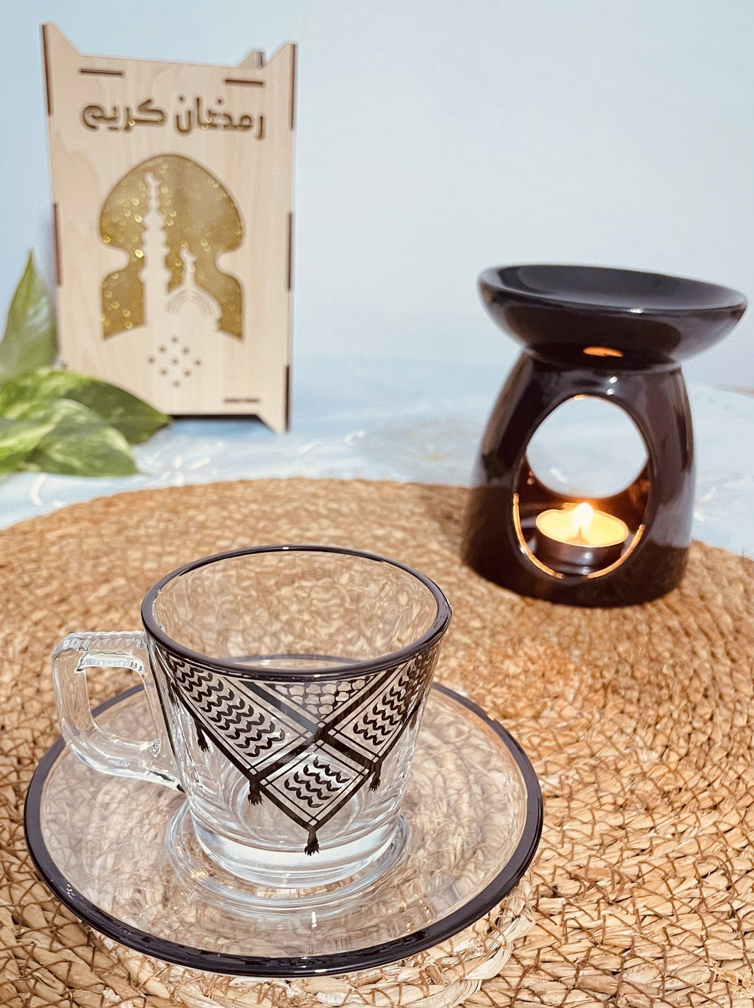 Indulge in a luxurious Turkish coffee experience with this elegant cup set, combining the authenticity of Palestinian heritage with beautiful design.