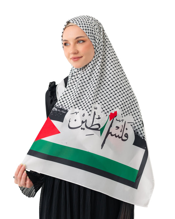 Scarves Palestinian Arabic Calligraphy Name and Keffiyeh Flag