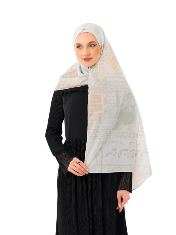 Shawl Palestine Newspaper Green Color Digital Printed Palestine Shawl S100046