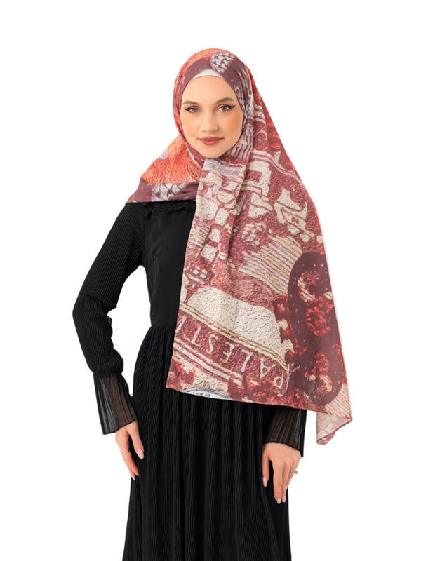 Palestine Shawl Old Image Aged Holding Hands Digital Printed Palestine Shawl S100047