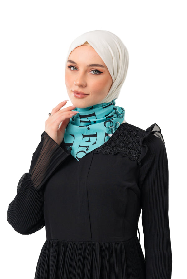 Palestinian Proverb And Key Of Return Green Color Small Scarf 4545 Unisex S100050