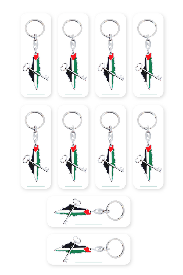 10 Pcs Palestine Colorful Map Keychain Unisex A300010-10