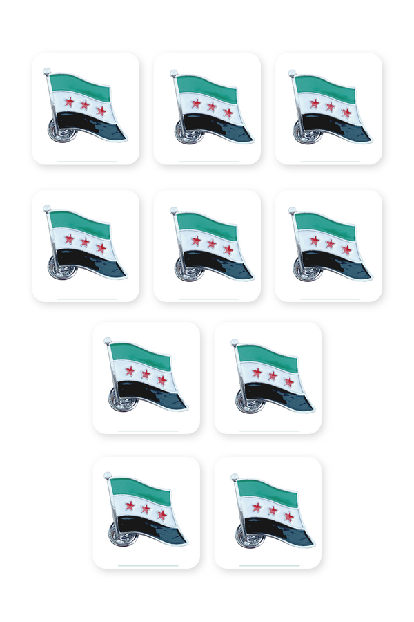 10 Pcs New Syrian Flag Unisex Lapel Pin Badge 21Mm A300029-10