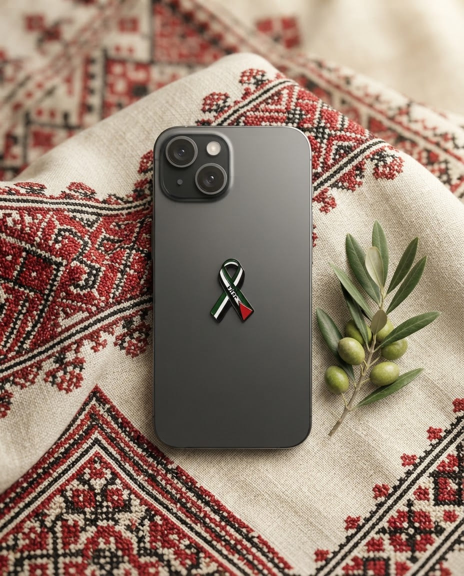 Palestinian Flag Keffiyeh Metal Phone Sticker | Zaytoon – Zaytoon Gift