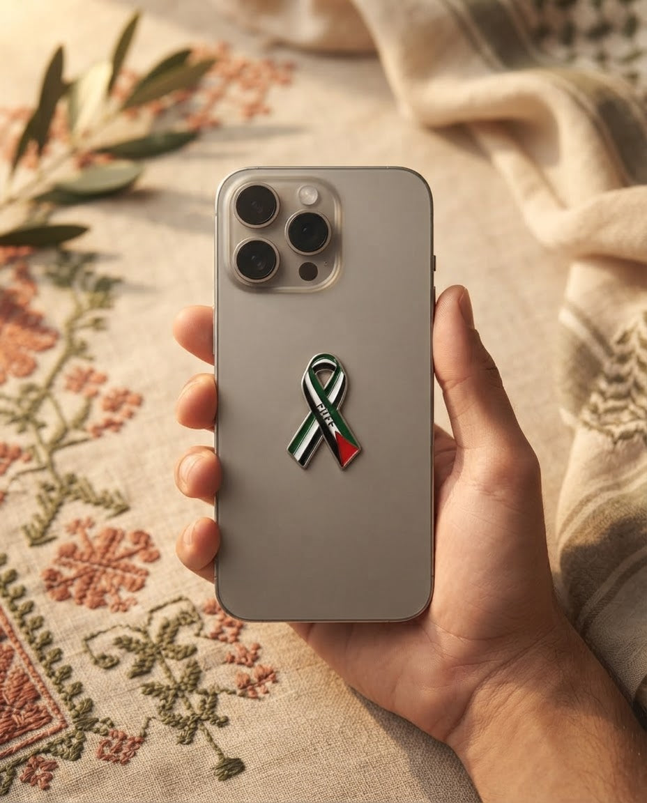 Palestinian Flag Keffiyeh Metal Phone Sticker | Zaytoon – Zaytoon Gift