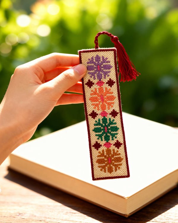 Palestinian Tatreez Bookmark Red Floral – Handmade Heritage Gift ...
