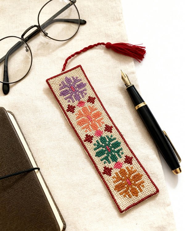 Palestinian Tatreez Bookmark Red Floral – Handmade Heritage Gift ...