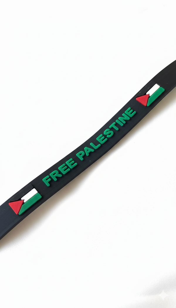 Palestinian Free Palestine Black Scented Rubber Adjustable Hand Bracelet