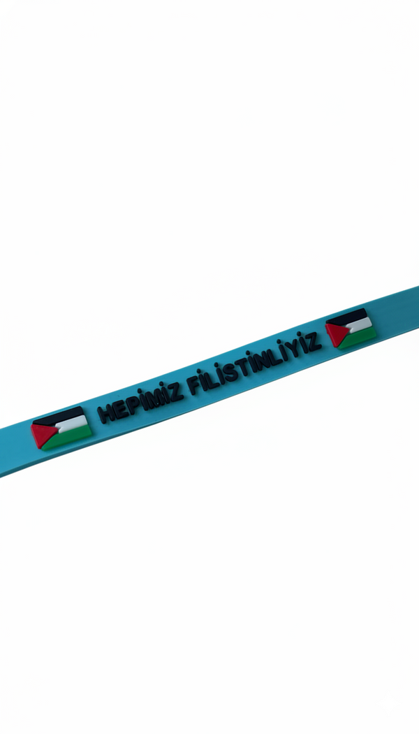 Palestinian We Are All Palestinian Blue Scented Rubber Adjustable Hand Bracelet A300074
