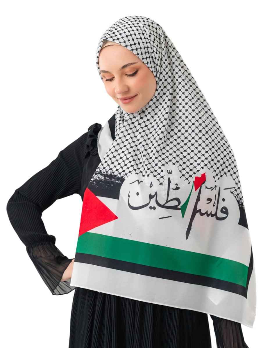 Arabic Calligraphy Palestine Keffiyeh Scarf – Flag Design | Zaytoon ...