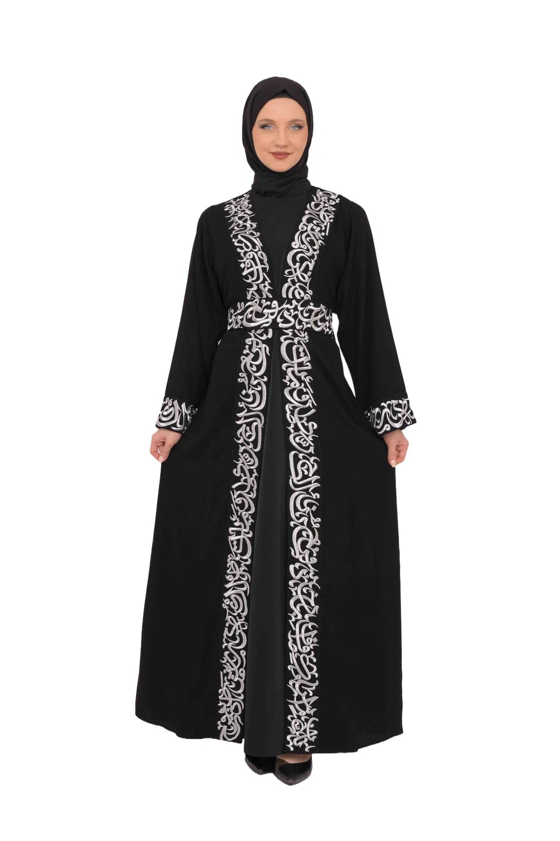 Zaytoon Gift Abaya Black / M Zaytoon® Palestinian Jordanian Tatreez Thobe Embroidered Arabic Abaya Eid Dress