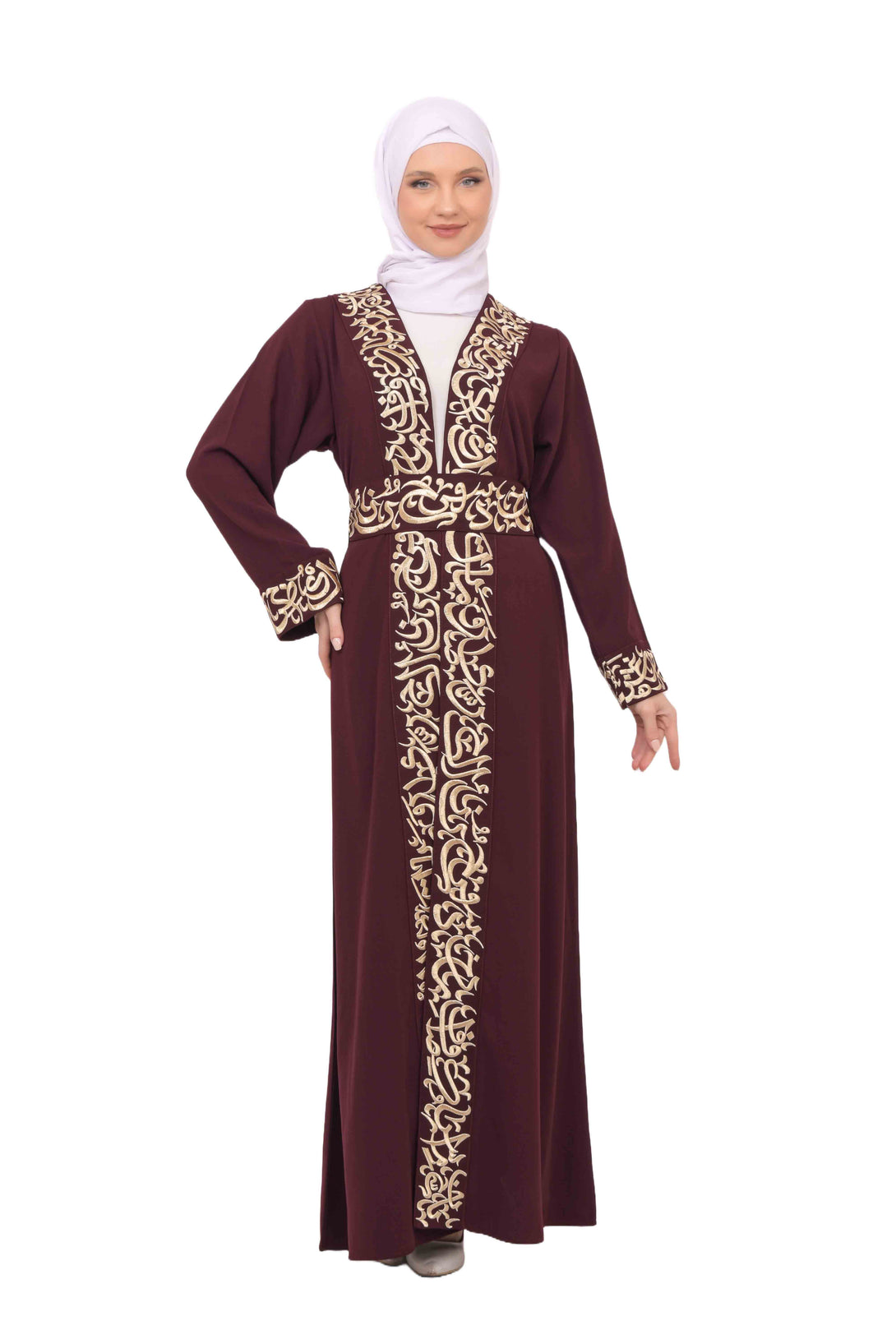 Zaytoon Gift Abaya Rose gold / M Zaytoon® Palestinian Jordanian Tatreez Thobe Embroidered Arabic Abaya Eid Dress