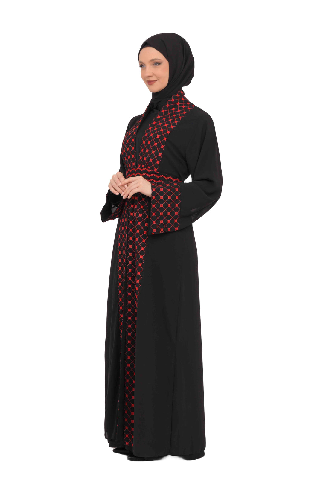 Zaytoon Gift Abaya Zaytoon® Abaya Embroidered Palestinian Traditional Arabic Dress with Cape Bisht and Internal Dress