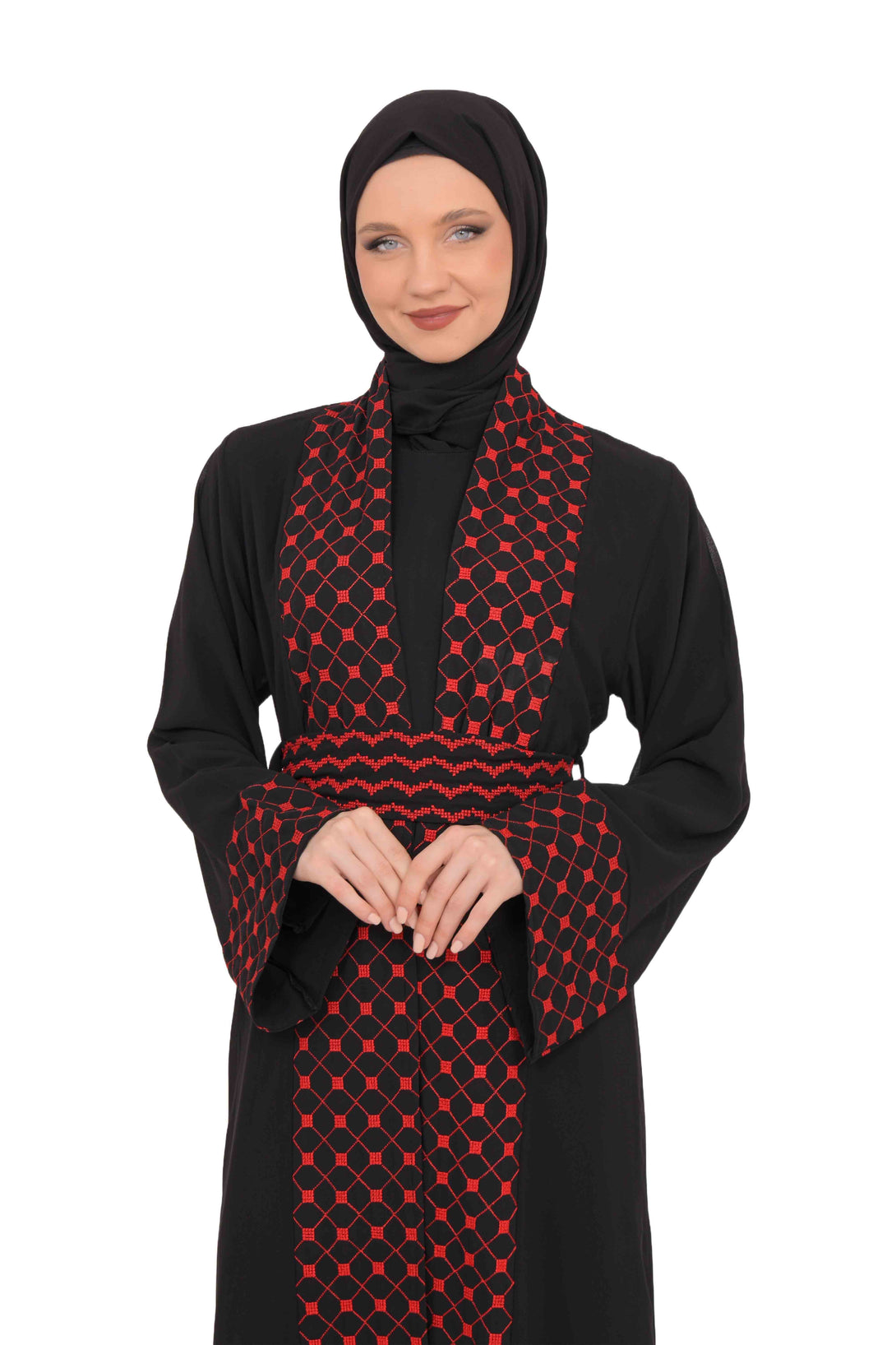 Zaytoon Gift Abaya Zaytoon® Abaya Embroidered Palestinian Traditional Arabic Dress with Cape Bisht and Internal Dress