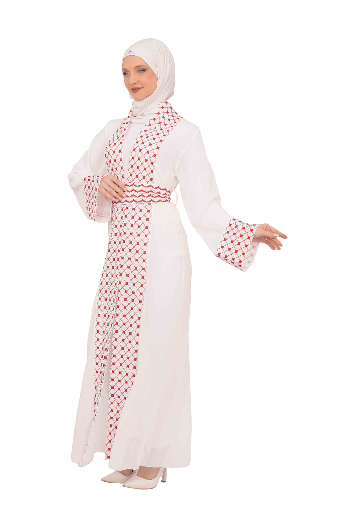 Zaytoon Gift Abaya Zaytoon® Abaya Embroidered Palestinian Traditional Arabic Dress with Cape Bisht and Internal Dress