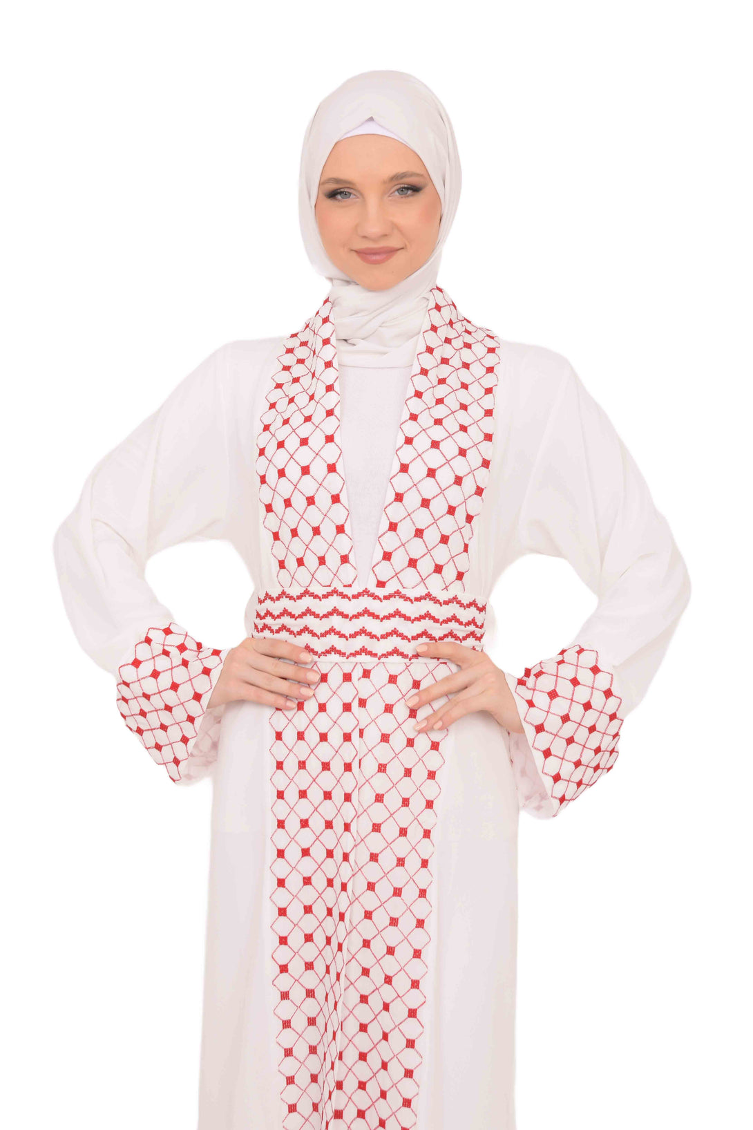 Zaytoon Gift Abaya Zaytoon® Abaya Embroidered Palestinian Traditional Arabic Dress with Cape Bisht and Internal Dress