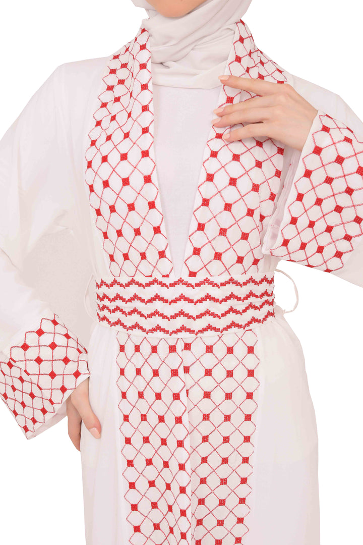 Zaytoon Gift Abaya Zaytoon® Abaya Embroidered Palestinian Traditional Arabic Dress with Cape Bisht and Internal Dress