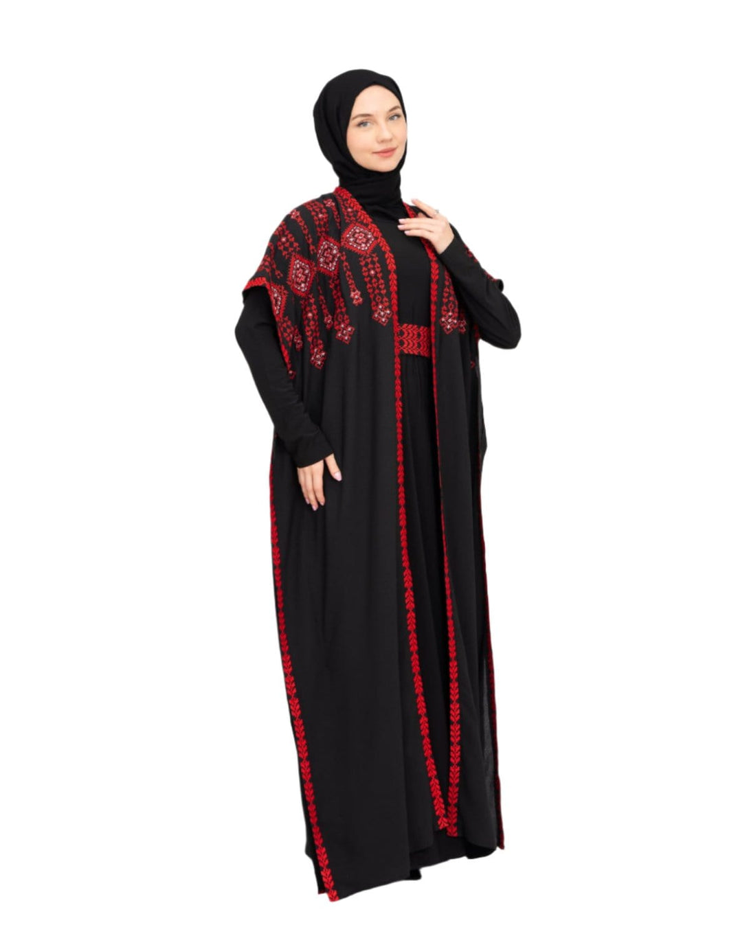 Zaytoon Gift Abaya Zaytoon® Double-Sided Palestinian Heritage Embroidery Royal Abaya