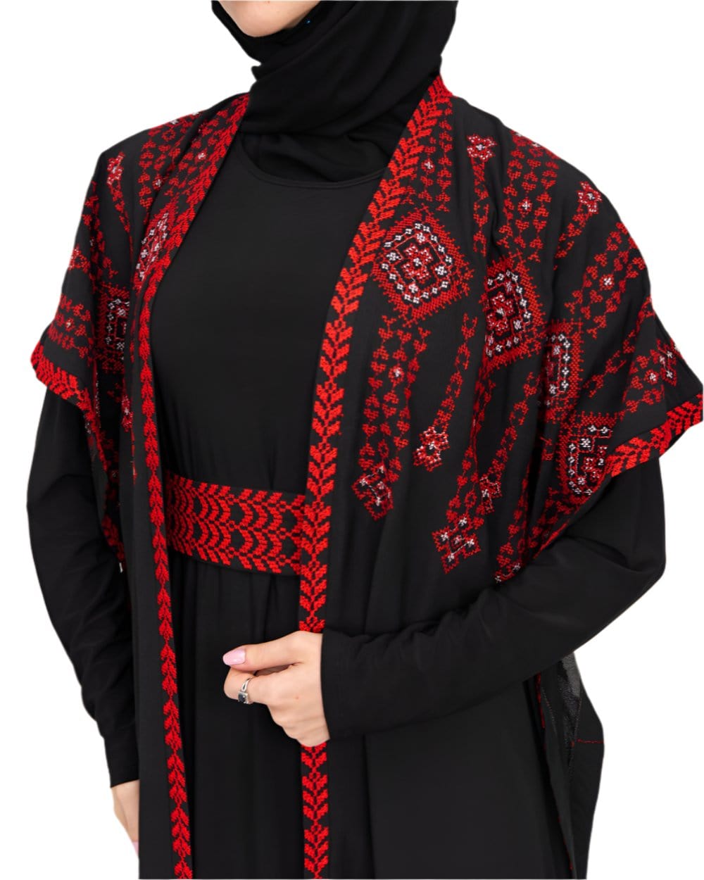 Zaytoon Gift Abaya Zaytoon® Double-Sided Palestinian Heritage Embroidery Royal Abaya