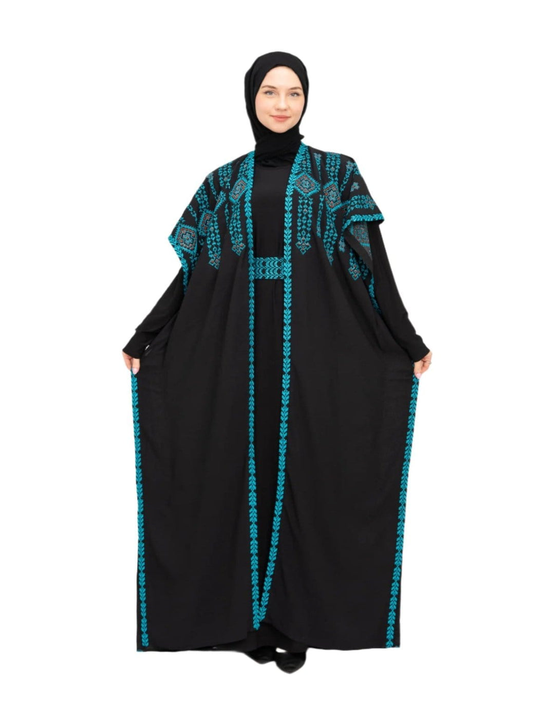 Zaytoon Gift Abaya Zaytoon® Double-Sided Palestinian Heritage Embroidery Royal Abaya