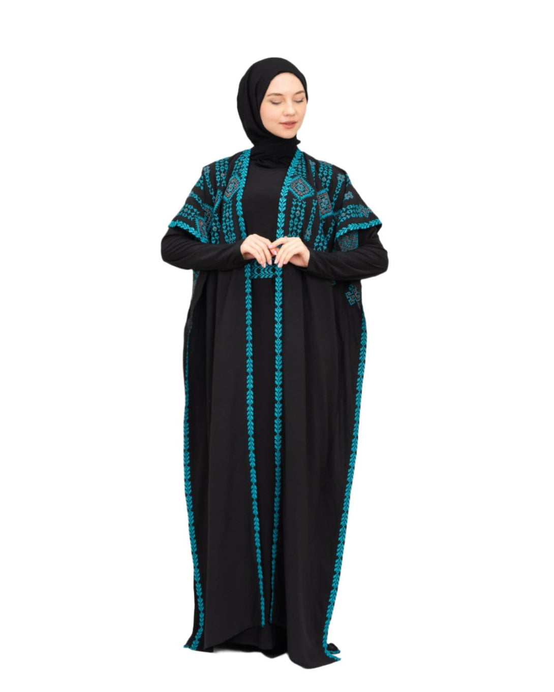 Zaytoon Gift Abaya Zaytoon® Double-Sided Palestinian Heritage Embroidery Royal Abaya