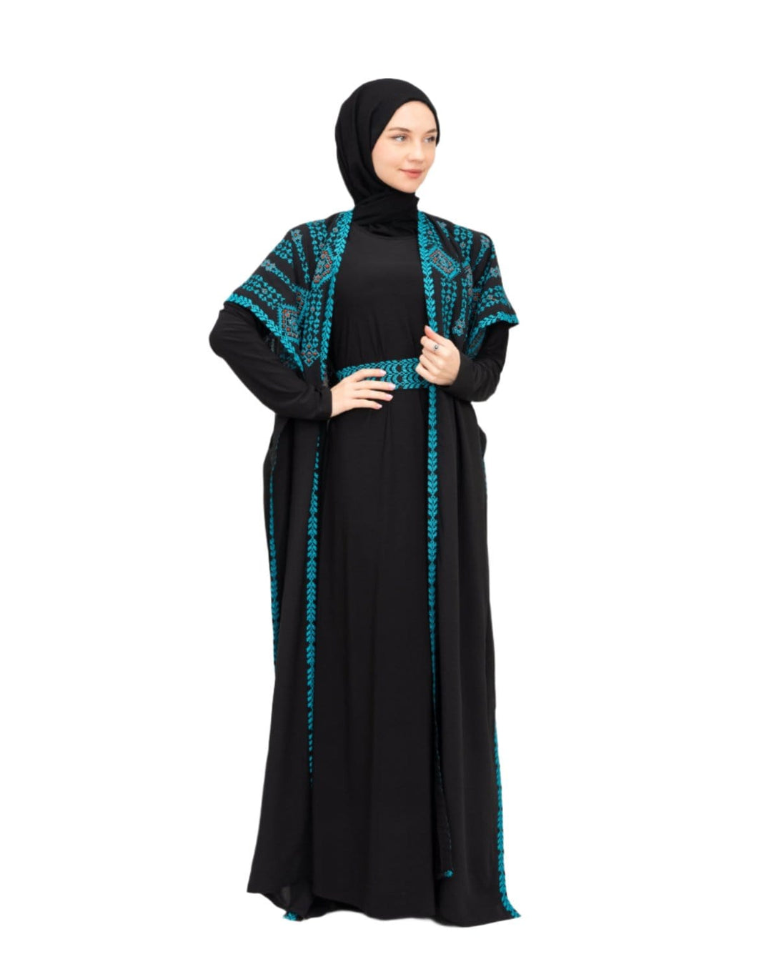 Zaytoon Gift Abaya Zaytoon® Double-Sided Palestinian Heritage Embroidery Royal Abaya