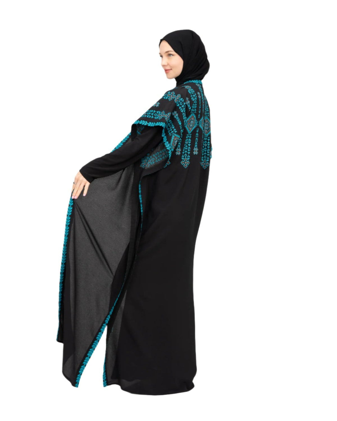 Zaytoon Gift Abaya Zaytoon® Double-Sided Palestinian Heritage Embroidery Royal Abaya