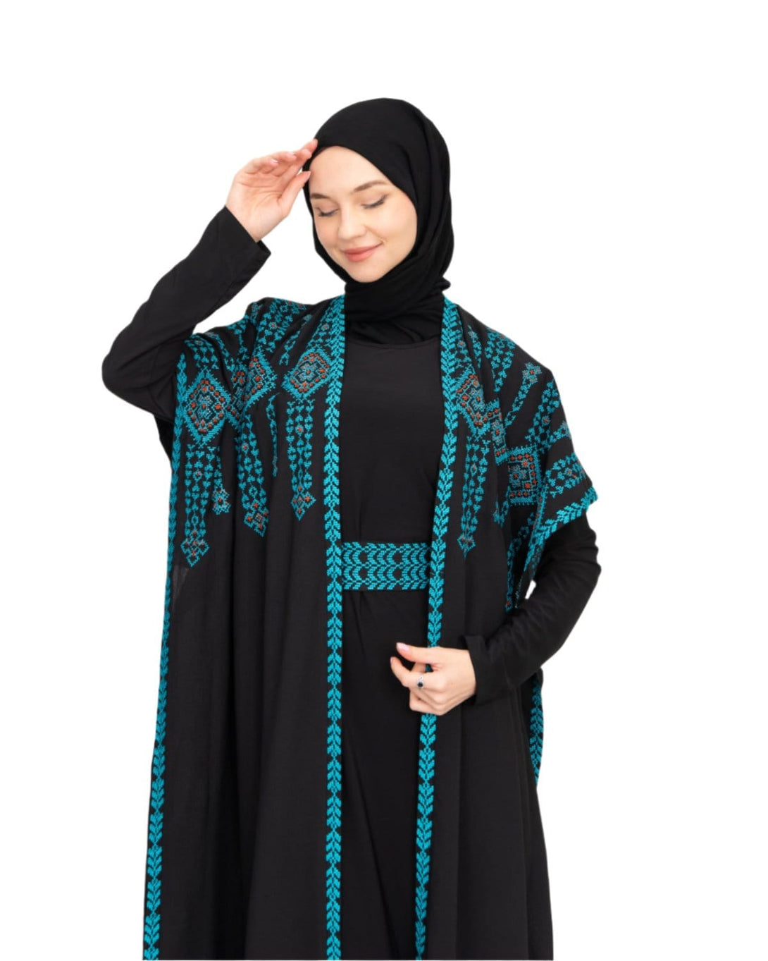 Zaytoon Gift Abaya Zaytoon® Double-Sided Palestinian Heritage Embroidery Royal Abaya