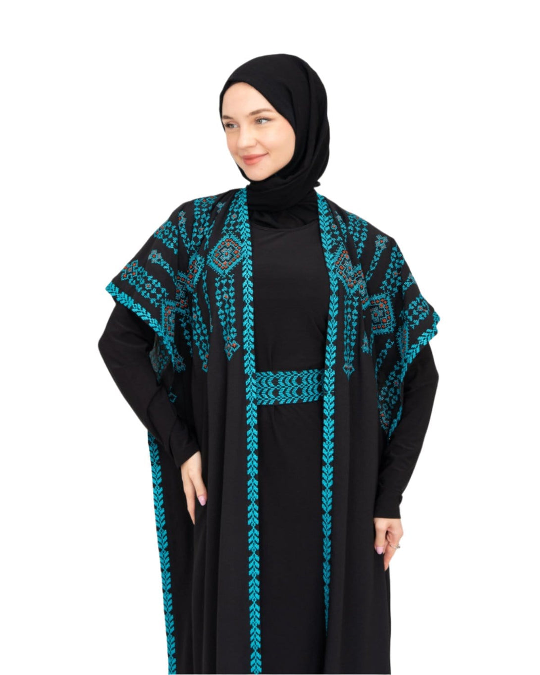 Zaytoon Gift Abaya Zaytoon® Double-Sided Palestinian Heritage Embroidery Royal Abaya