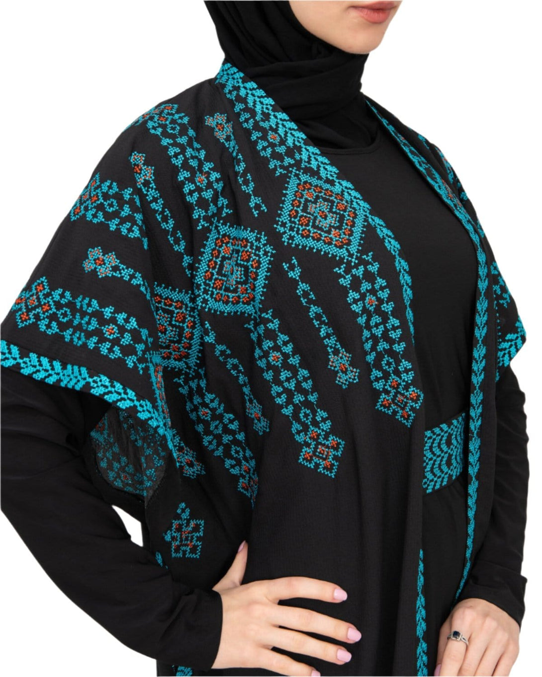 Zaytoon Gift Abaya Zaytoon® Double-Sided Palestinian Heritage Embroidery Royal Abaya