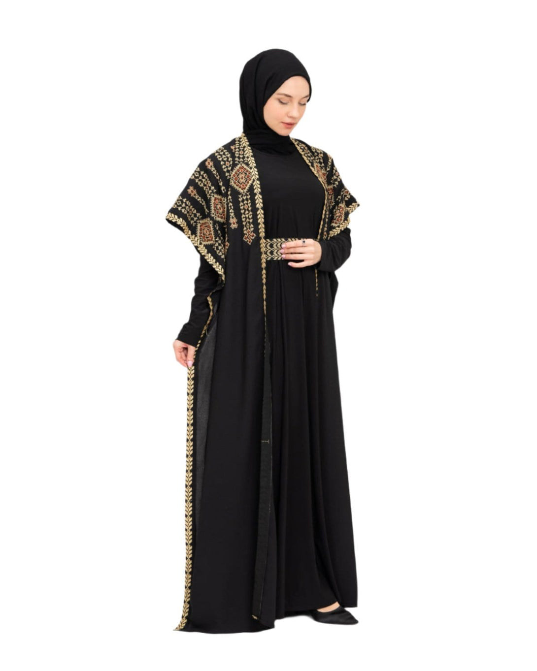 Zaytoon Gift Abaya Zaytoon® Double-Sided Palestinian Heritage Embroidery Royal Abaya