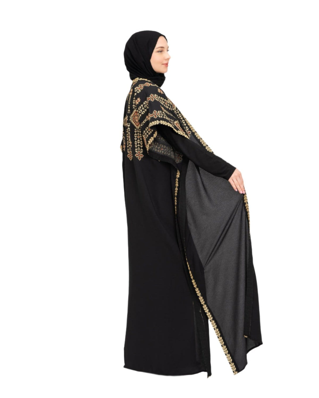 Zaytoon Gift Abaya Zaytoon® Double-Sided Palestinian Heritage Embroidery Royal Abaya