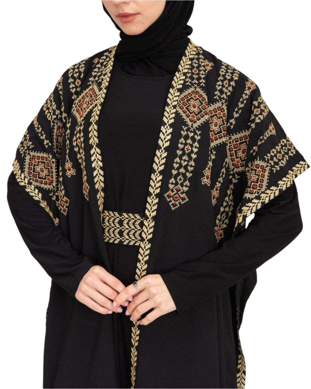 Zaytoon Gift Abaya Zaytoon® Double-Sided Palestinian Heritage Embroidery Royal Abaya