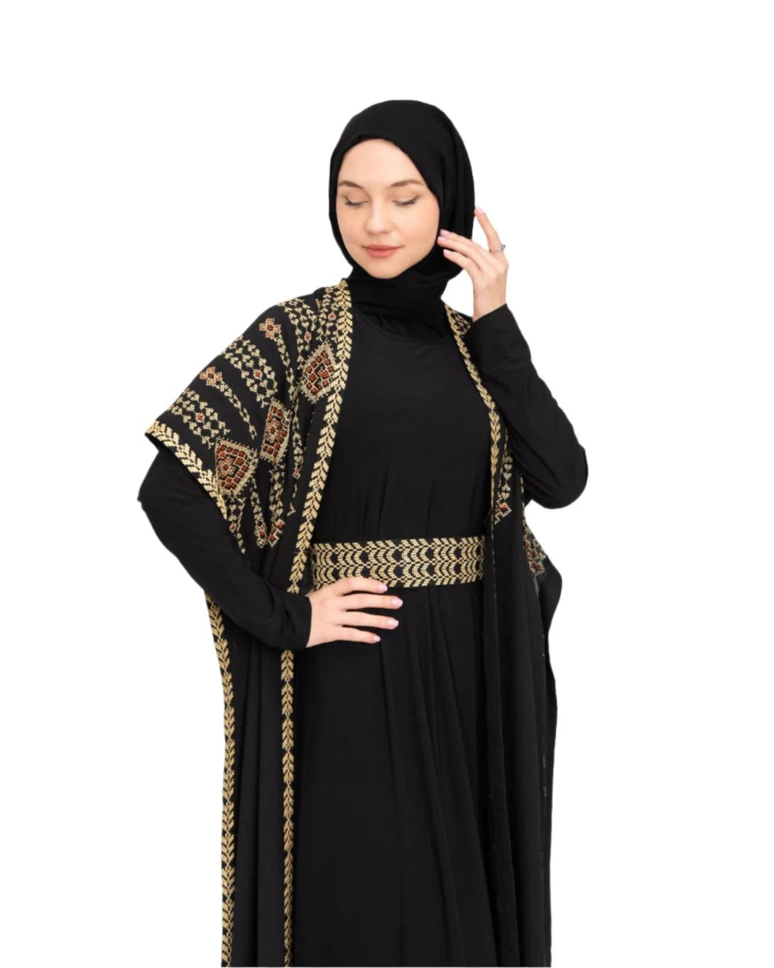 Zaytoon Gift Abaya Zaytoon® Double-Sided Palestinian Heritage Embroidery Royal Abaya