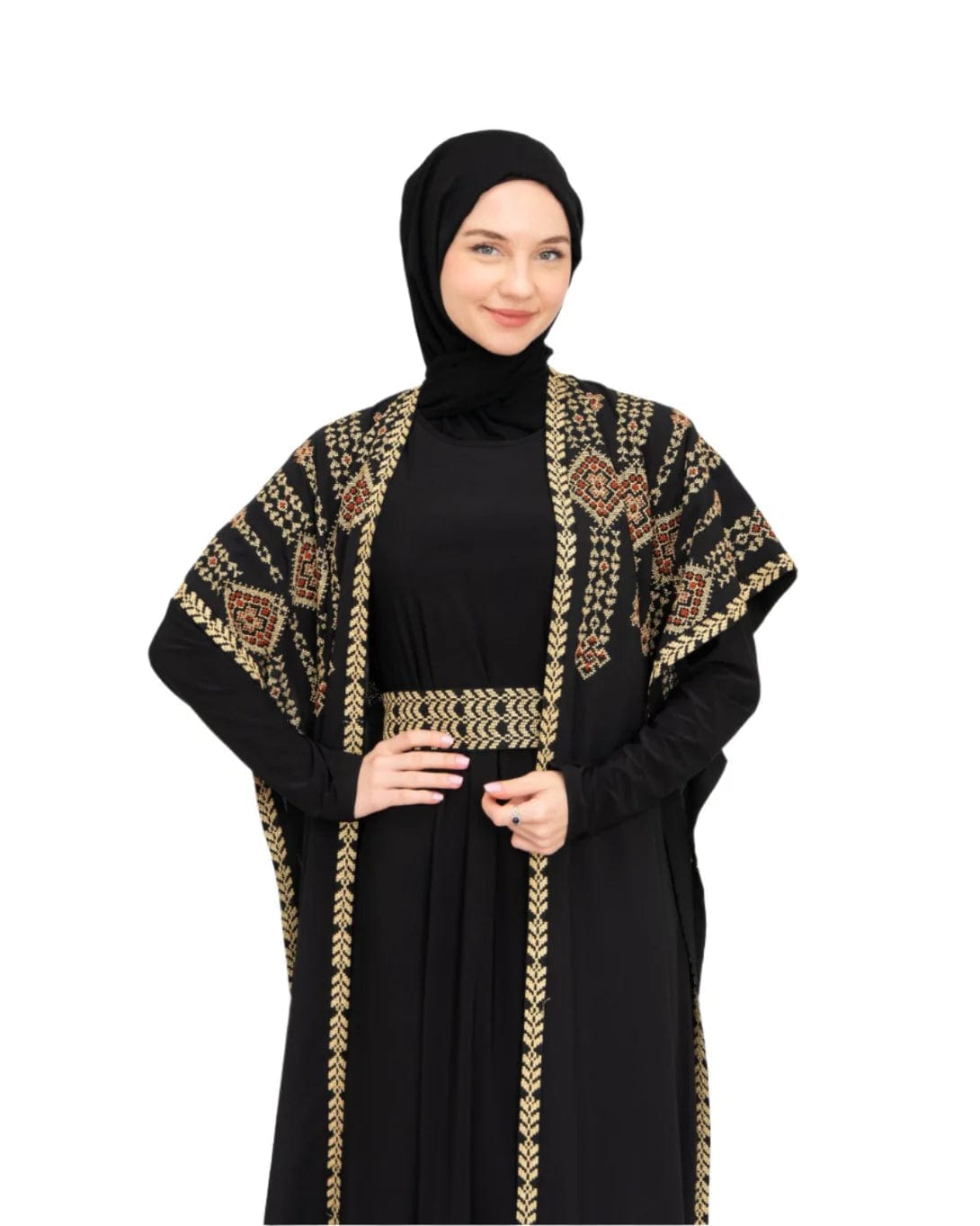 Zaytoon Gift Abaya Zaytoon® Double-Sided Palestinian Heritage Embroidery Royal Abaya